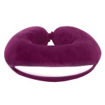 VIAGGI U Shape Round Memory Foam Soft Travel Neck Pillow for Neck Pain Relief Cervical Orthopedic Use Comfortable Neck Rest Pillow - Eggplant